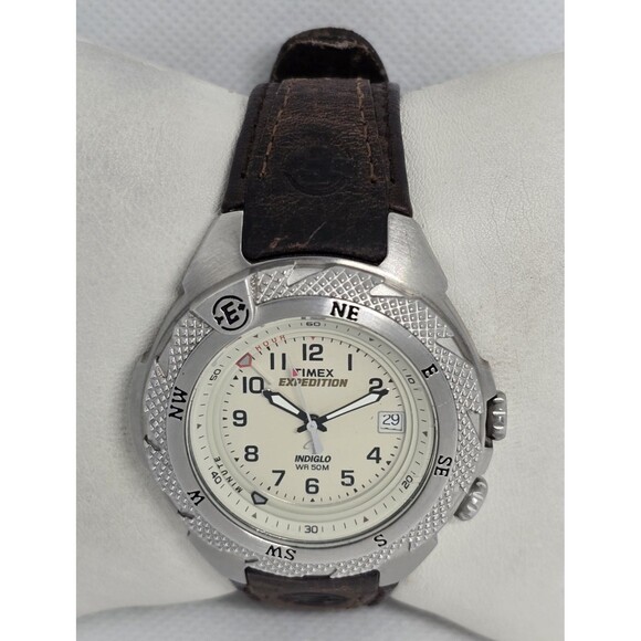 Womens Timex Shenmue Alarm Date Indiglo Silver Tone Brown Leather Strap Watch 11 - Picture 4 of 9